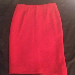 Badgley Mischka Red Silk Pencil Skirt NWT